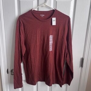 New Old Navy Soft Washed Heathered Rust Long Sleeve Crew Neck T Shirt Ladies M